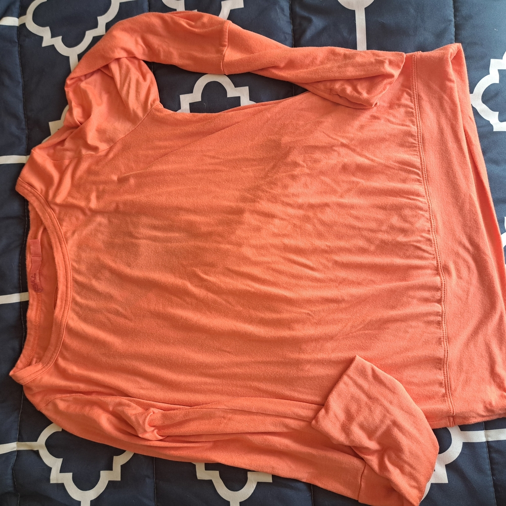Casual Orange Long Sleeve Top